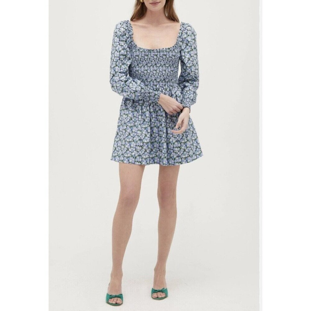Hill House Mini Dress in Blue Floral